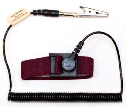 ESD Safe Anti Static Wrist Strap - With Coiled Cord Maroon