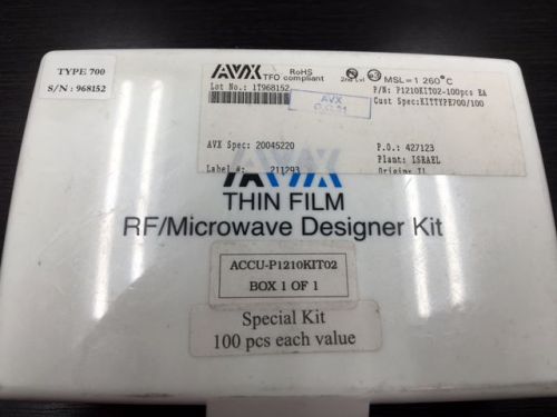 AVX Thin Film,RF/Microwave Designer Kit, Surface Mount 1210, 15 different values