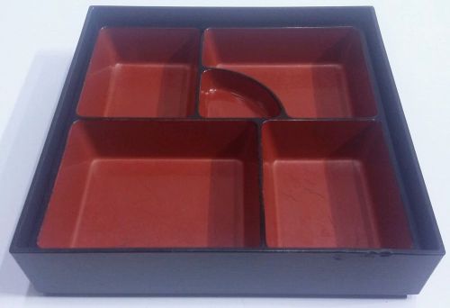 JAPANESE BENTO/OBENTO LUNCH BOX TRAY LACQUERED PLASTIC NO LID RESTAURANT SUPPLY