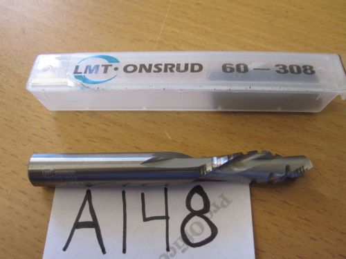 LMT ONSRUD 3/8&#034; Solid Carbide Two Flute Downcut Chipbreaker, 60-308, Made in USA