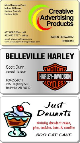100 UNIQUE METAL BUSINESS CARDS  --  FREE Shipping!