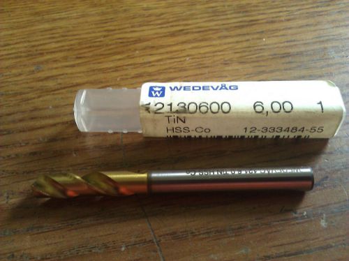 .2362&#034; 6mm HSCO TiN STUB DRILL