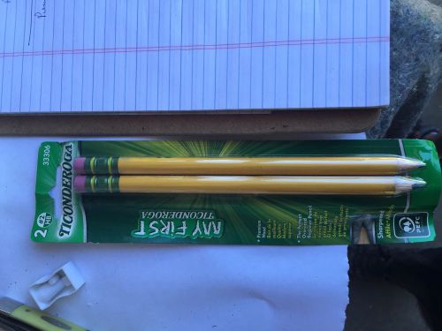 12 Dixon My First Ticonderoga #2 HB Pencils With Erasers, Pre-Sharpened 33306