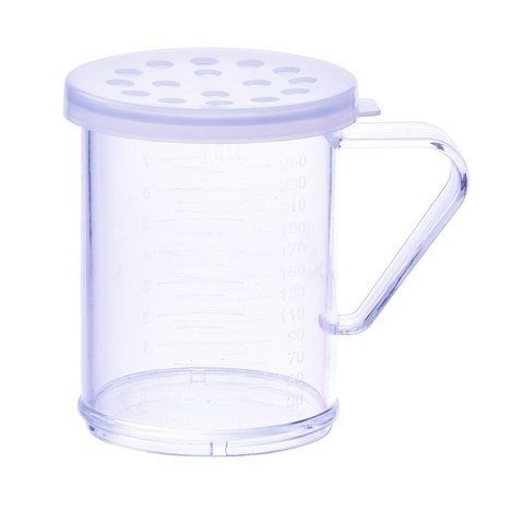 Winco PDG-10CXL, 10oz Dredge with Clear Snap-on Lid, Extra Large Hole