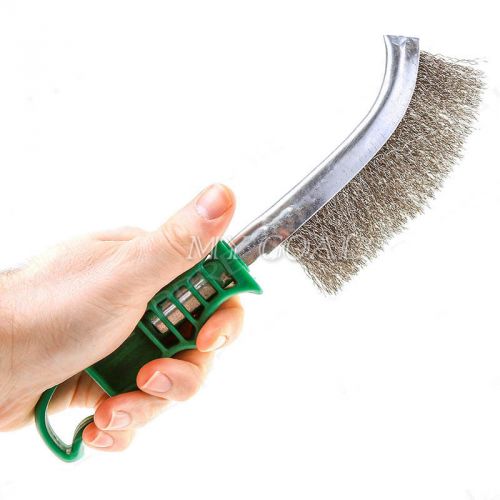 10&#039;&#039; heavy duty spid wire hand brush stainless steel bristles rust paint removal for sale