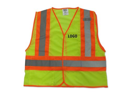 50 contrasting stripe best vest 1102 class 2 velcro safety vests w/ free logo! for sale