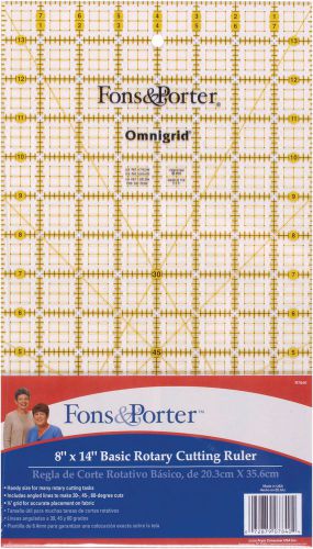 &#034;fons &amp; porter rotary cutting ruler-8&#034;&#034;x14&#034;&#034;&#034; for sale