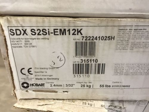 NEW,  HOBART  3/32&#034; SDX S2SI-EM12K  SUBMERGED-ARC WELDING WIRE  55LB. SPOOL