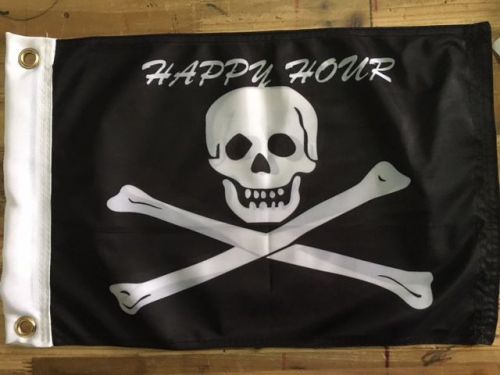 NEW HAPPY HOUR 12 x 18 Bar Heavy duty Marine Grade Flag 2 sided 2 ply