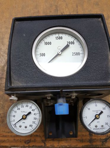 #8/8 ASHCROFT PNEUMATIC TRANSMITTER CAT # 4080 B 0/3000 PSI 3-27 PSI USED