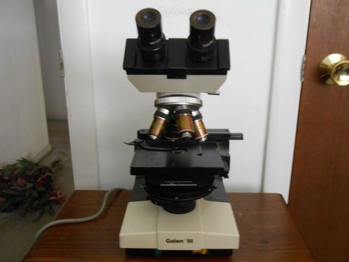Galen lll Cambridge Instruments Microscope with 4 Objectives