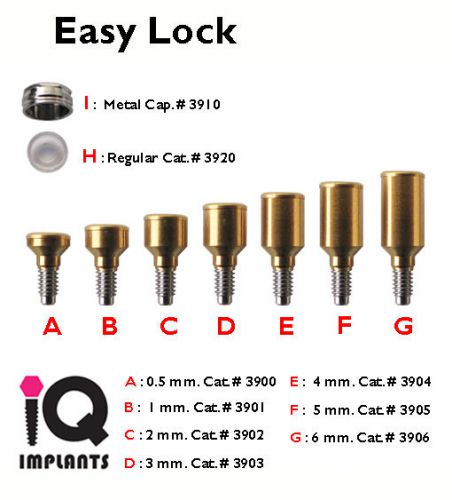 Easy-Lock Titanium Abutment Dental Implant  Implants Supply Lab Overdenture New