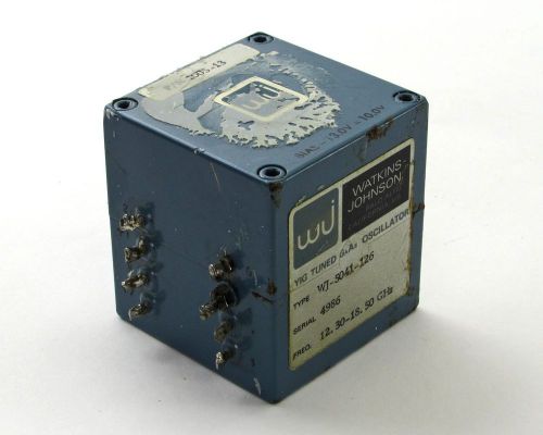 1005-13 Watkins-Johnson WJ-5041-126 YIG Tuned GaAs Oscillator 12.30-18.50 GHz