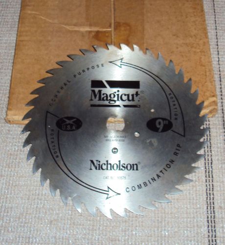 Nicholson 9” combination rip saw blade - excellent for sale