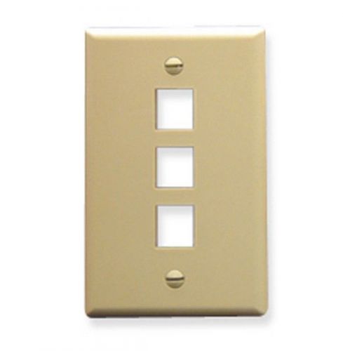 ICC ICC-IC107LF3IV Oversized Faceplate 3 Ports Standard Single Gang Outlet Cream