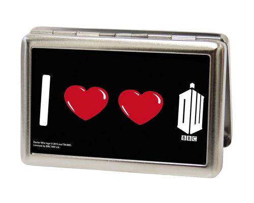 Doctor Who Metal Multi-Use Wallet Business Card Holder - I &#034;DOUBLE-HEART&#034; DW