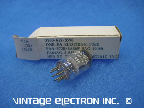 NOS FAA-5725/6AS6W (6AS6) Vacuum Tubes - TUNG-SOL - USA - 1965 ($2.95/ea)