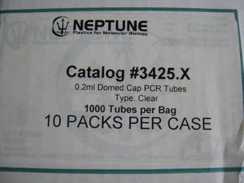 10,000 per case 0.2ml PCR Tubes w/ Dome Caps, Clear, Neptune #3425 3425