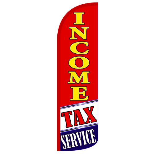 Income Tax Service R/Y Wide Swooper Flag Jumbo Sign Feather Banner 16ft