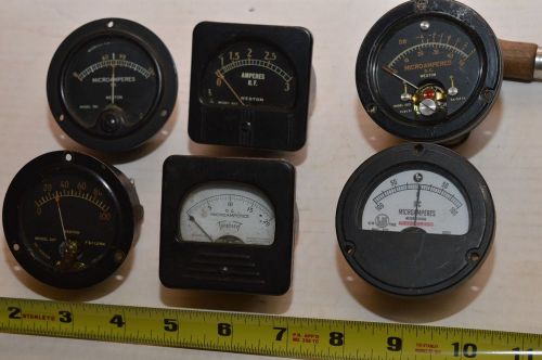 Lot of 6 Vintage Panel Meters - Weston Dejur Triplett