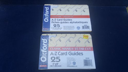 Lot of 2 NIP packages of Oxford 5 by 8 inch index card dividers A-Z