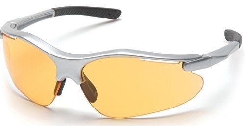 Fortress Safety Eyewear, Mango Lens With Silver Frame
