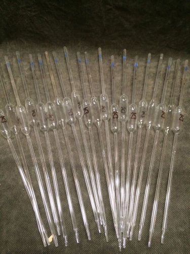 LOT 20 Glass 25ml Volumetric Pipetes pipete   NICE!!!!