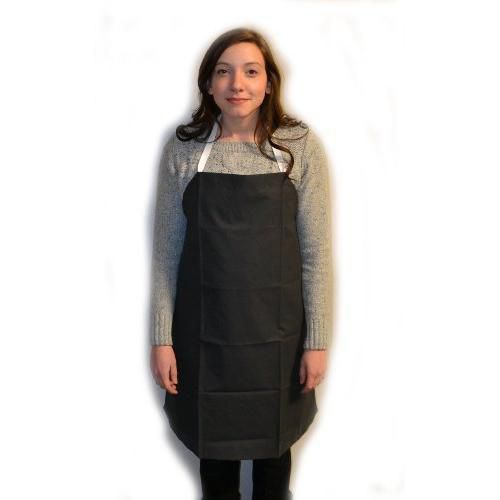 Eisco labs black rubber coated cloth bib apron, medium (27&#034;w x 36&#034;l) new for sale