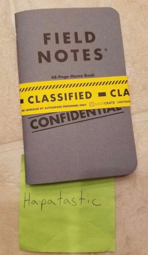Loot Crate Exclusive Field Notes Classified Edition (Includes 2 Booklets) Memo
