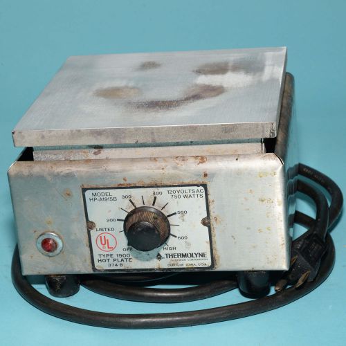 Thermolyne Hot Plate, Type 1900, Model HP-A1915B, 120VAC, 750W, 6 1/4&#034; x 6 1/4&#034;