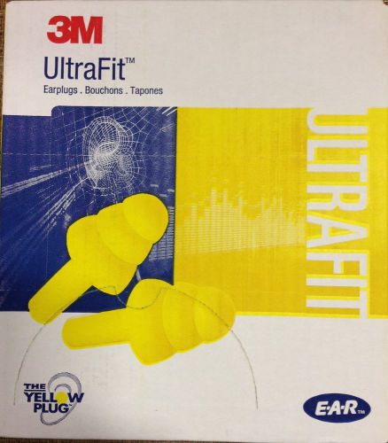 3M UltraFit Yellow Corded ReUsable Earplugs #340-4004 Box of 100 FREE SHIPPING!!