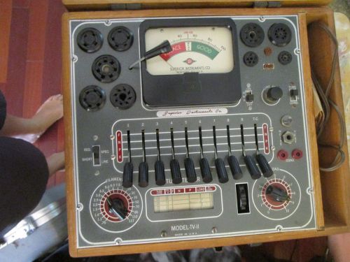 Vintage Superior Instrument Co. Model TV-II Tube Tester and Tube Tester Adapter