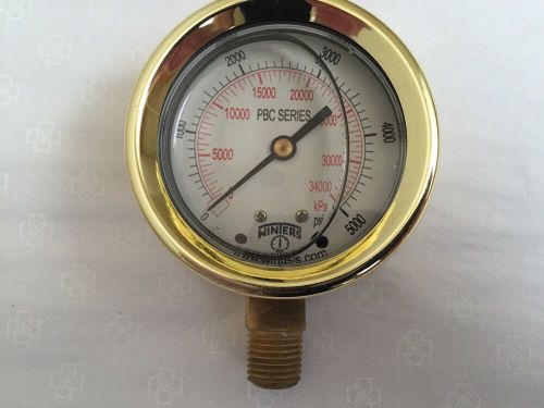 Winters pbc812 pressure gauge 2.5&#034; 0-5000 psi 1/4&#034; npt for sale