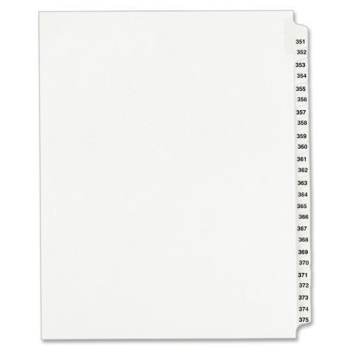 Avery Legal Dividers, Standard Collated Sets, Letter Size, Side Tabs, 351-375