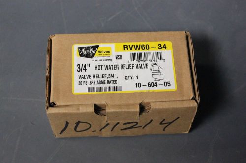 New apollo 3/4&#034; 30psi bronze hot water relief valve rvw60-34 for sale