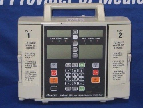Baxter flo-gard 6301 iv dual fluid infusion pump for medical or veterinary use for sale