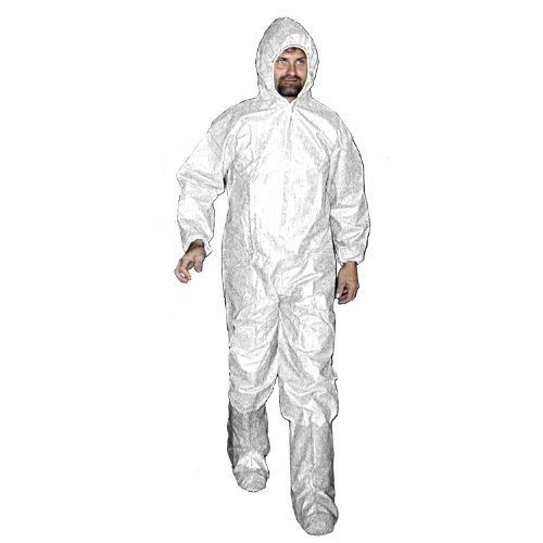 Enviroguard polypropylene coverall with attached hood and boots, disposable, for sale
