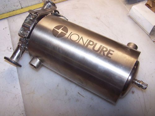 MILLIPORE 10&#034; LONG X 1/2&#034; PORT IONPURE STAINLESS FILTER HOUSING SANITARY