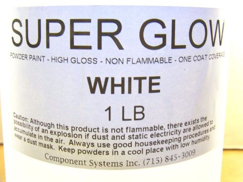 1 POUND - SUPER GLOW WHITE- PRO TEC  POWDER PAINT