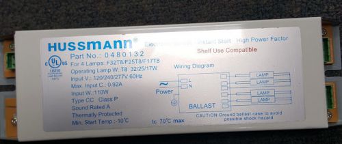 Hussmann 0480132 f32t8/f25t8/f17t8 electronic ballast 120/240/277v (case of 20) for sale