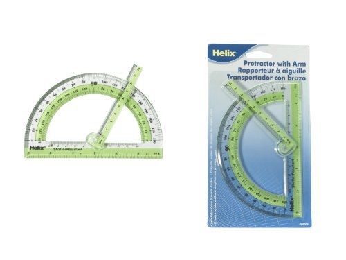 Helix Swing Arm 6-Inch Protractor 180 Degree, Assorted Colors (60009)
