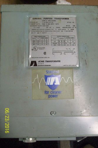 Acme general purpose transformer style se type 2 enclosure t-2-53113-1s for sale
