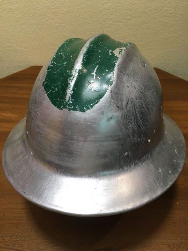 Vtg e.d. bullard hard hat boiled aluminum hull rust mine hibbing mn 1940 for sale
