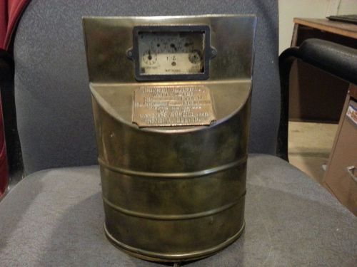 ANTIQUE THOMSON RECORDING GENERAL ELECTRIC WATT METER WITH BRASS CASE
