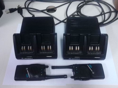 2 MOTOROLA VISAR UHF PORTIBLES, WITH 2 CHARGERS.