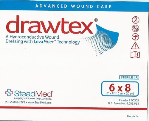Box of 10 drawtex hydroconductive wound dressing with leva fiber for sale