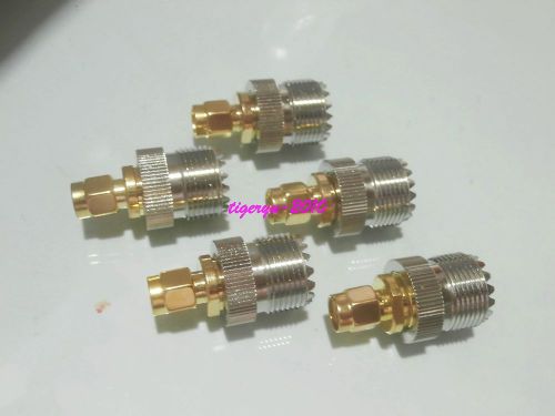 5pcs Adapter UHF SO239 female jack to SMA male plug straight connector coaxial