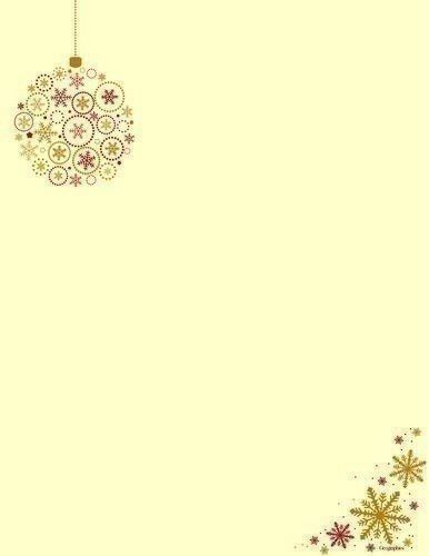 Christmas Letterhead Kissing Ball Red and Gold Foil Inkjet Laser Copy 25 pack