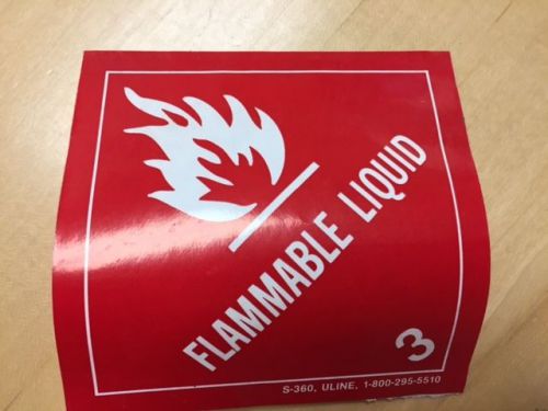 Uline S-360  Shipping Labels, &#034;&#034;Flammable Liquid&#034;&#034;, 4&#034;&#034;x 4&#034;  Partial Roll