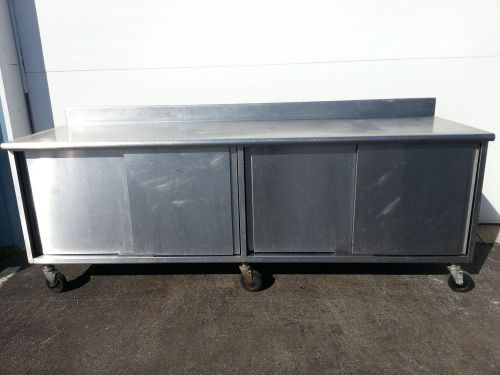 Stainless Steel Cabinet Work Table with Shelf, 96&#034; x 30&#034;...